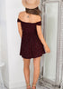 Boho Bardot Neckline Mini Dress Jasper